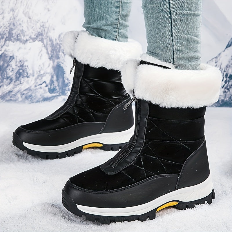 Women's Front Zipper Plush-Lined Thermal Snow Boots ❄️