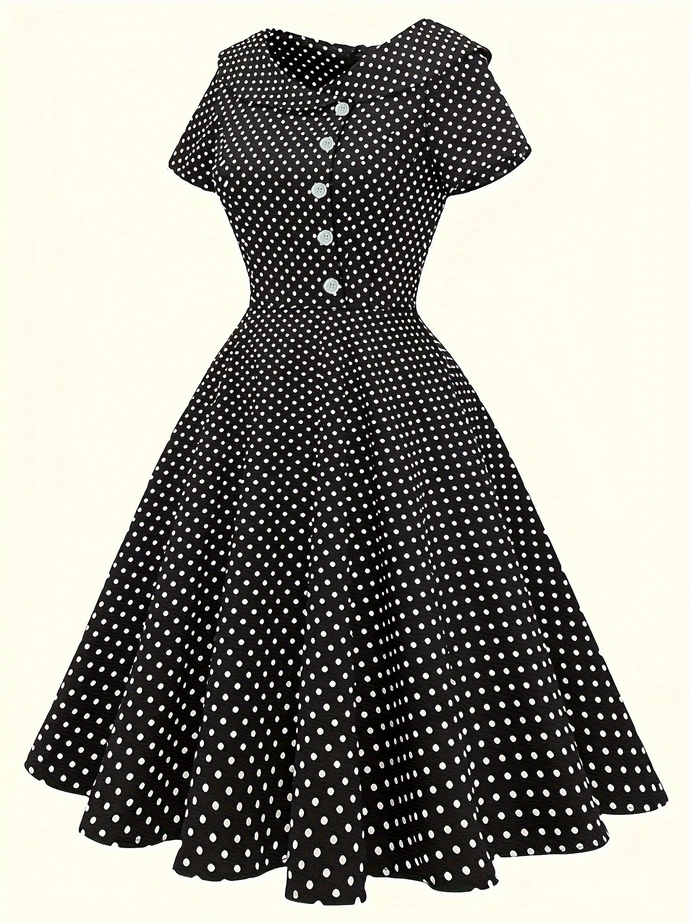 🎀 Polka Dot Elegance A-Line Dress