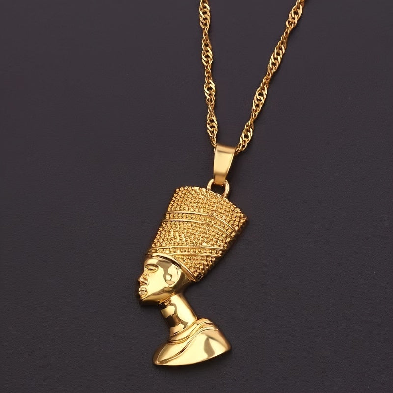 👑 Classic 14K Gold Plated Egyptian Pharaoh Head Hip-Hop Pendant Necklace 👑