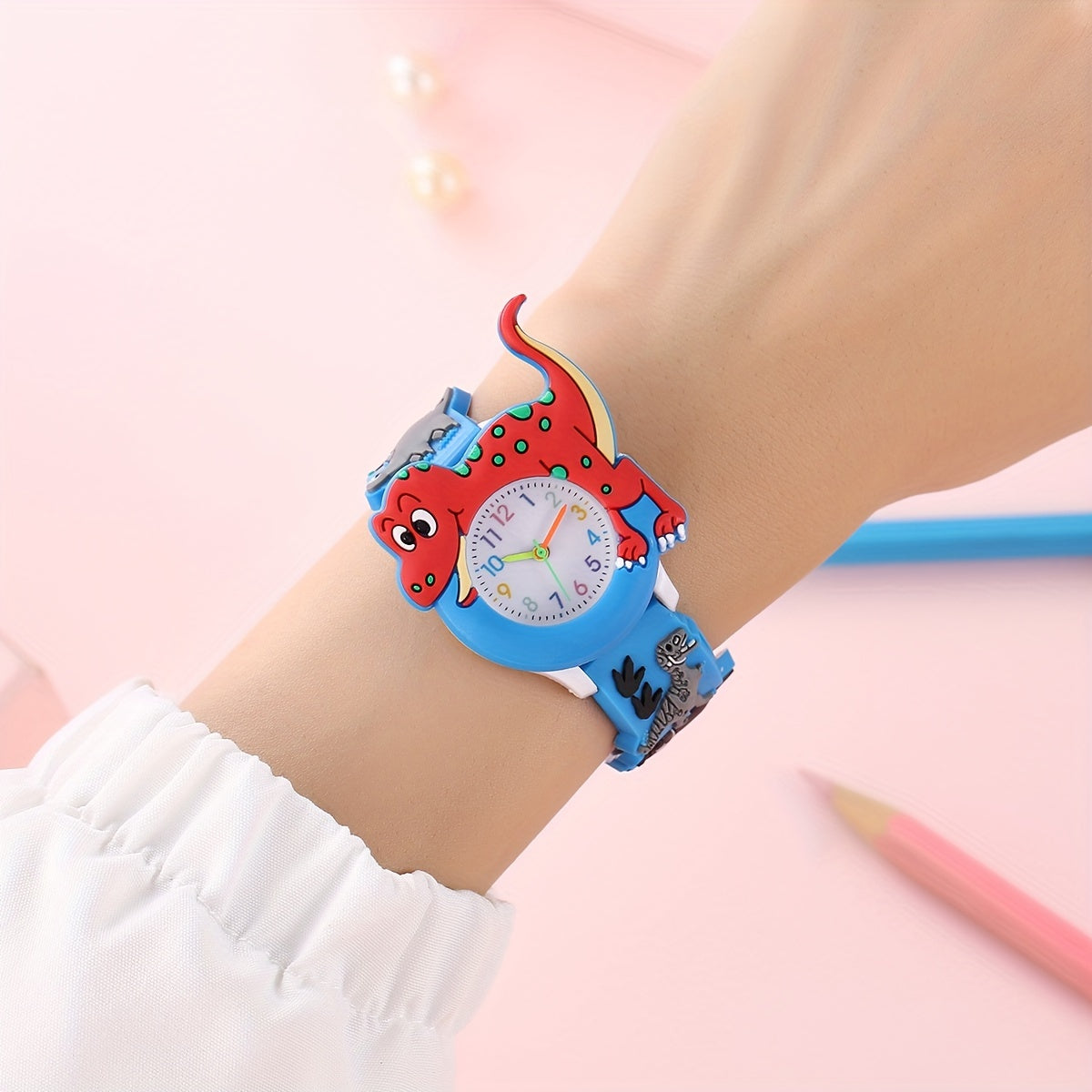 🦖 Cute Cartoon Dinosaur Tyrannosaurus Rex Silicone Strap Children's Watch - The Perfect Gift! 🎁