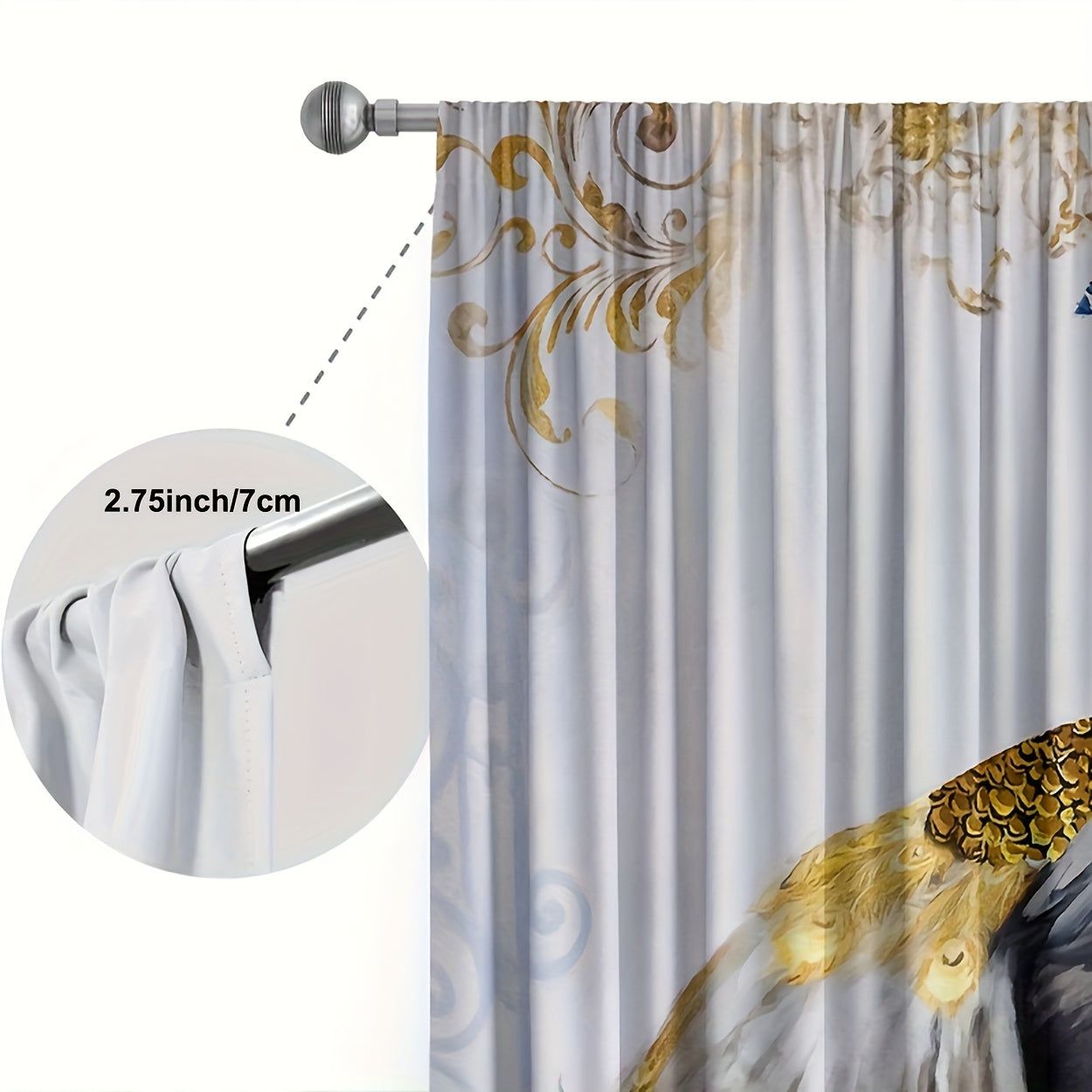 Golden Peacock Light Filtering Curtains