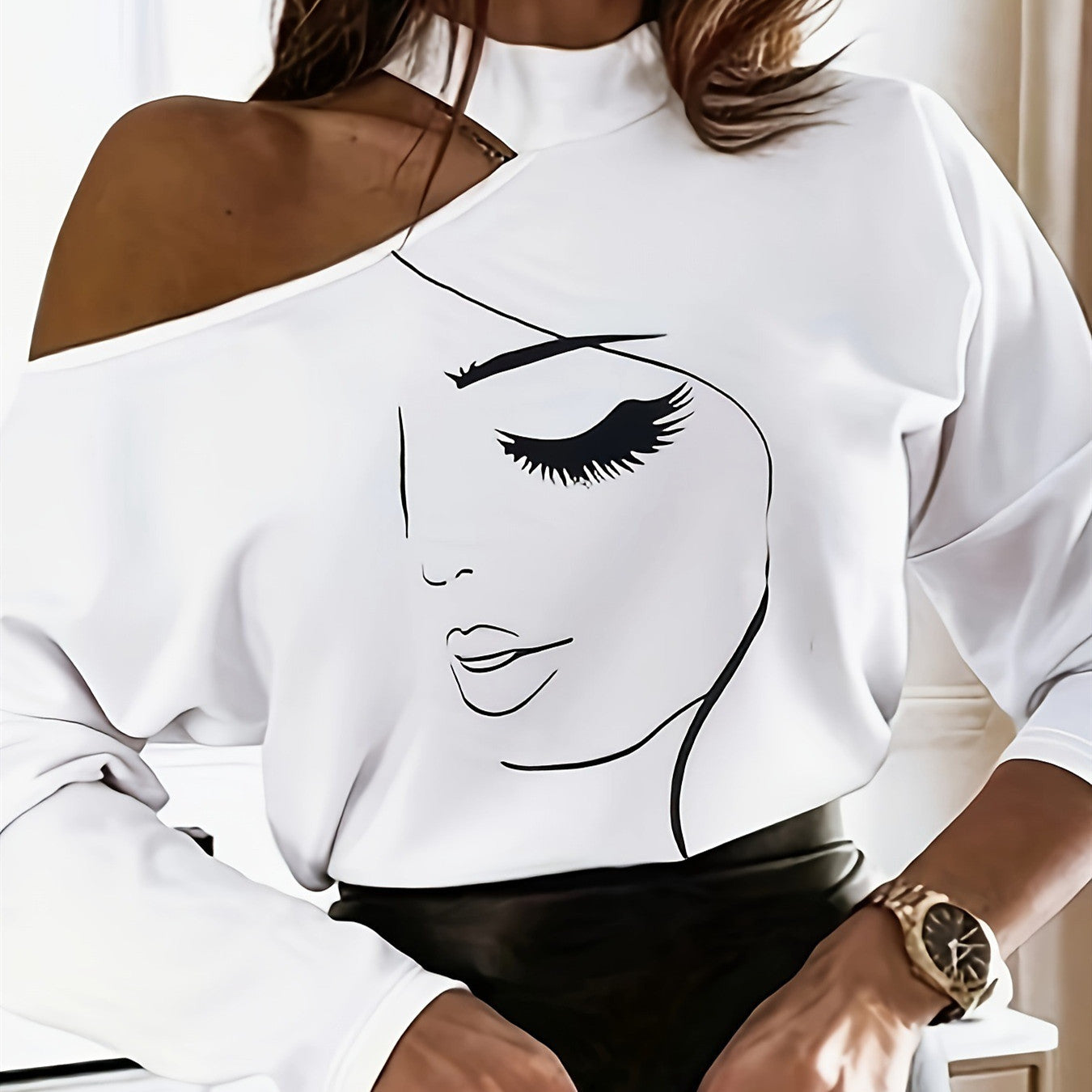 Artistic Aura Off-Shoulder Tee