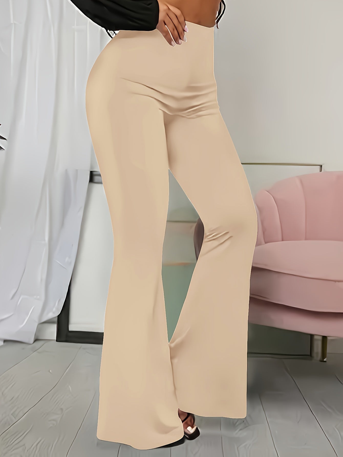 Solid Color Flare Leg Pants