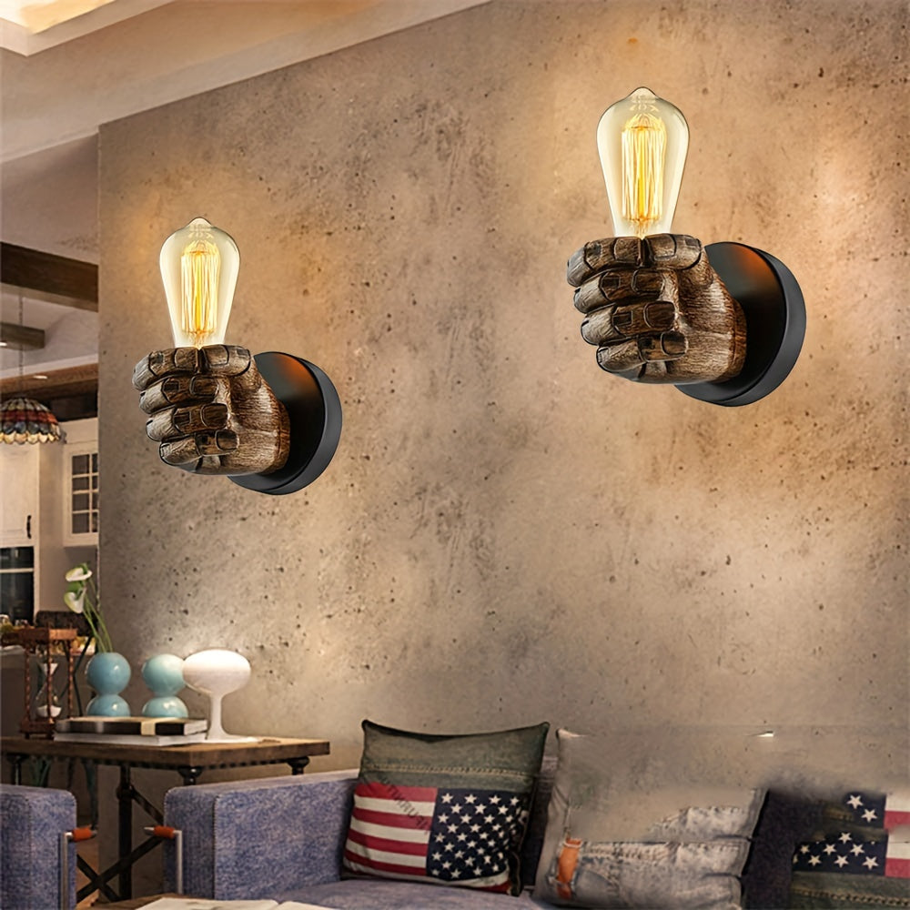 🖐️ Fist Light: Industrial Style Wall Lamp 🌟