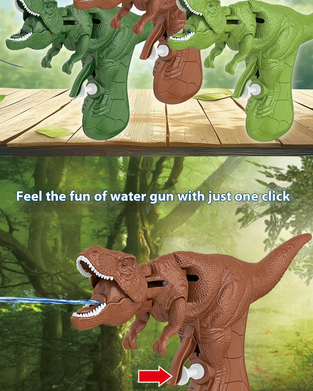 Children Press Dinosaur Oral Irrigator Ziqi Cartoon Manual Water Playing Outdoor Toys