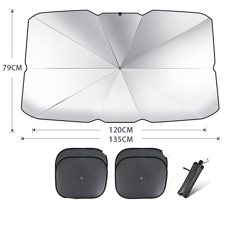 Sun Guard Foldable Car Windshield Sun Shade: UV Protection Umbrella