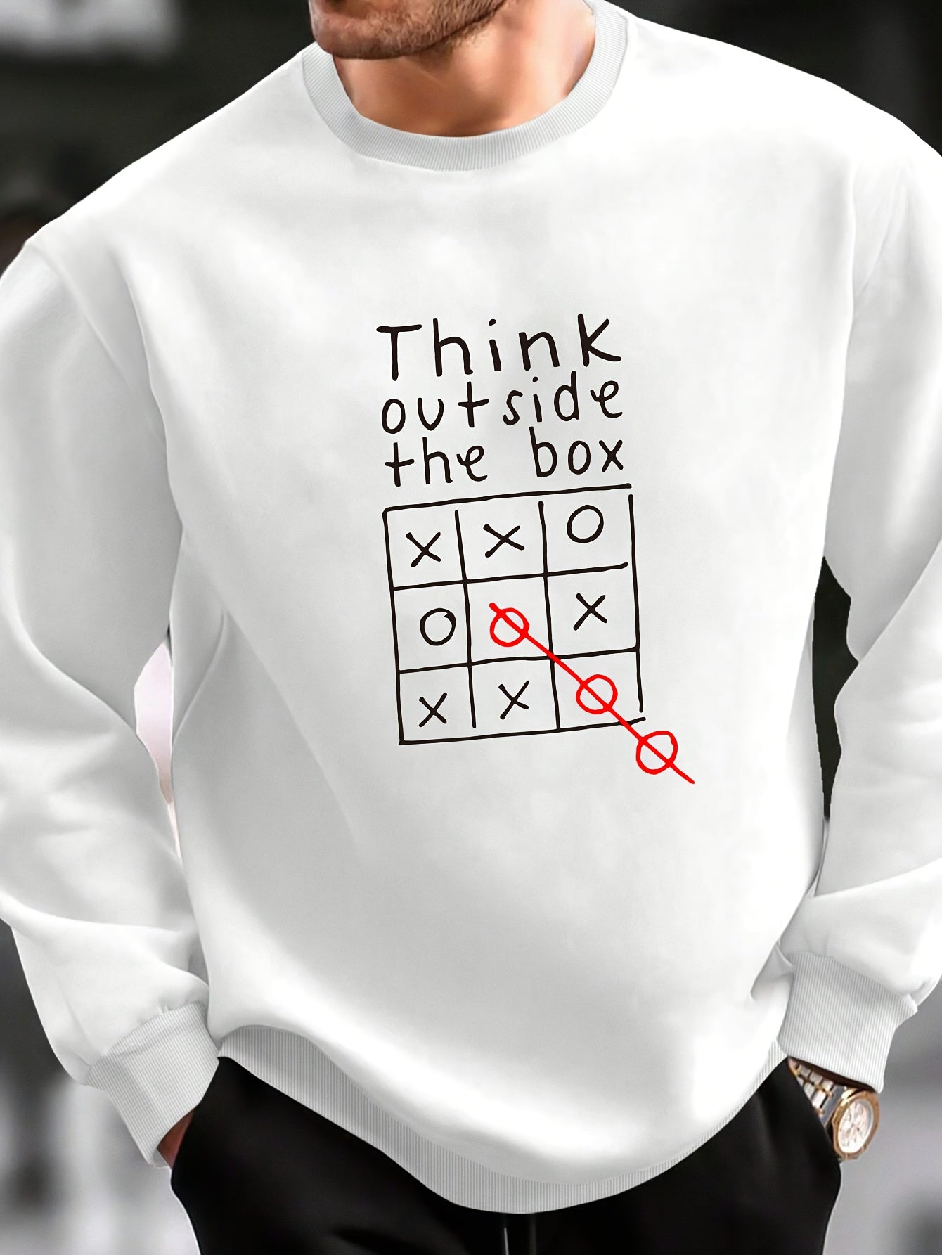 Geometric Think Crew Sweatshirt