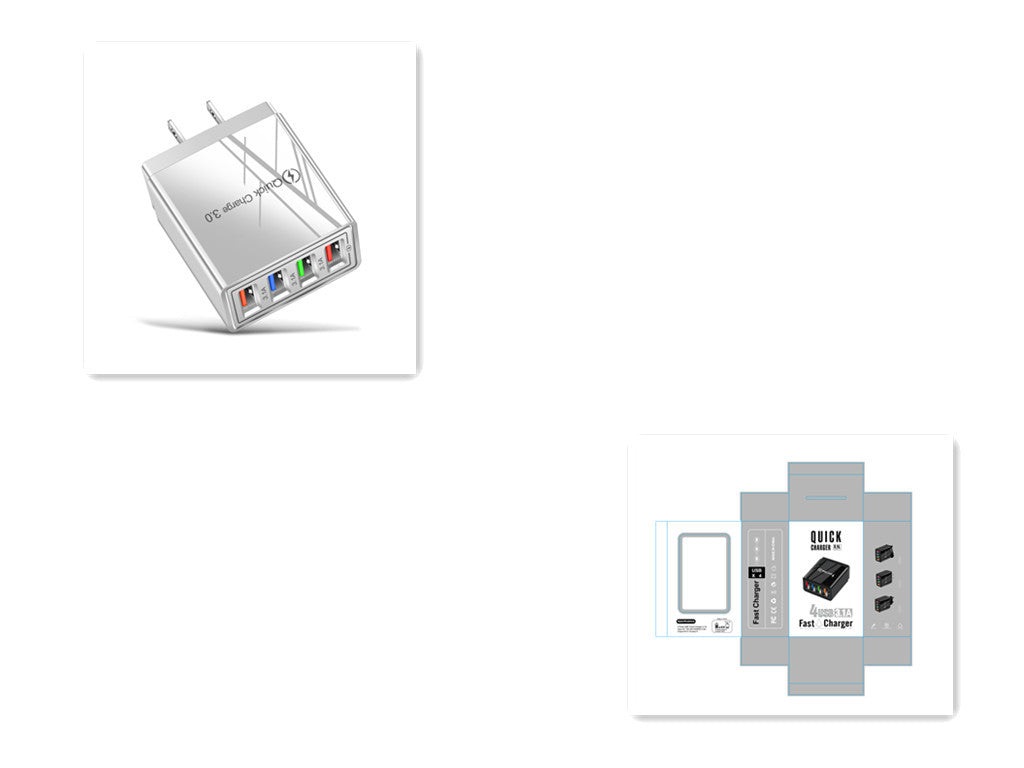 Swift Charge 4-Port USB Wall Charger: Quick Charge 3.0 Adapter