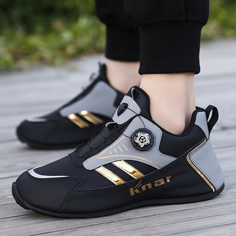 Men's Trendy Striped Running Shoes with Rotating Buckle 🏃‍♂️✨