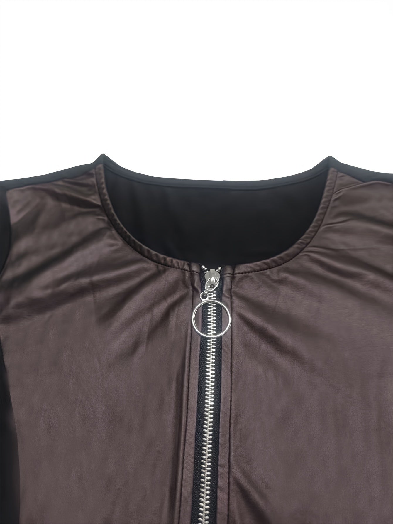 Sleek Zip-Front Faux Leather Dress