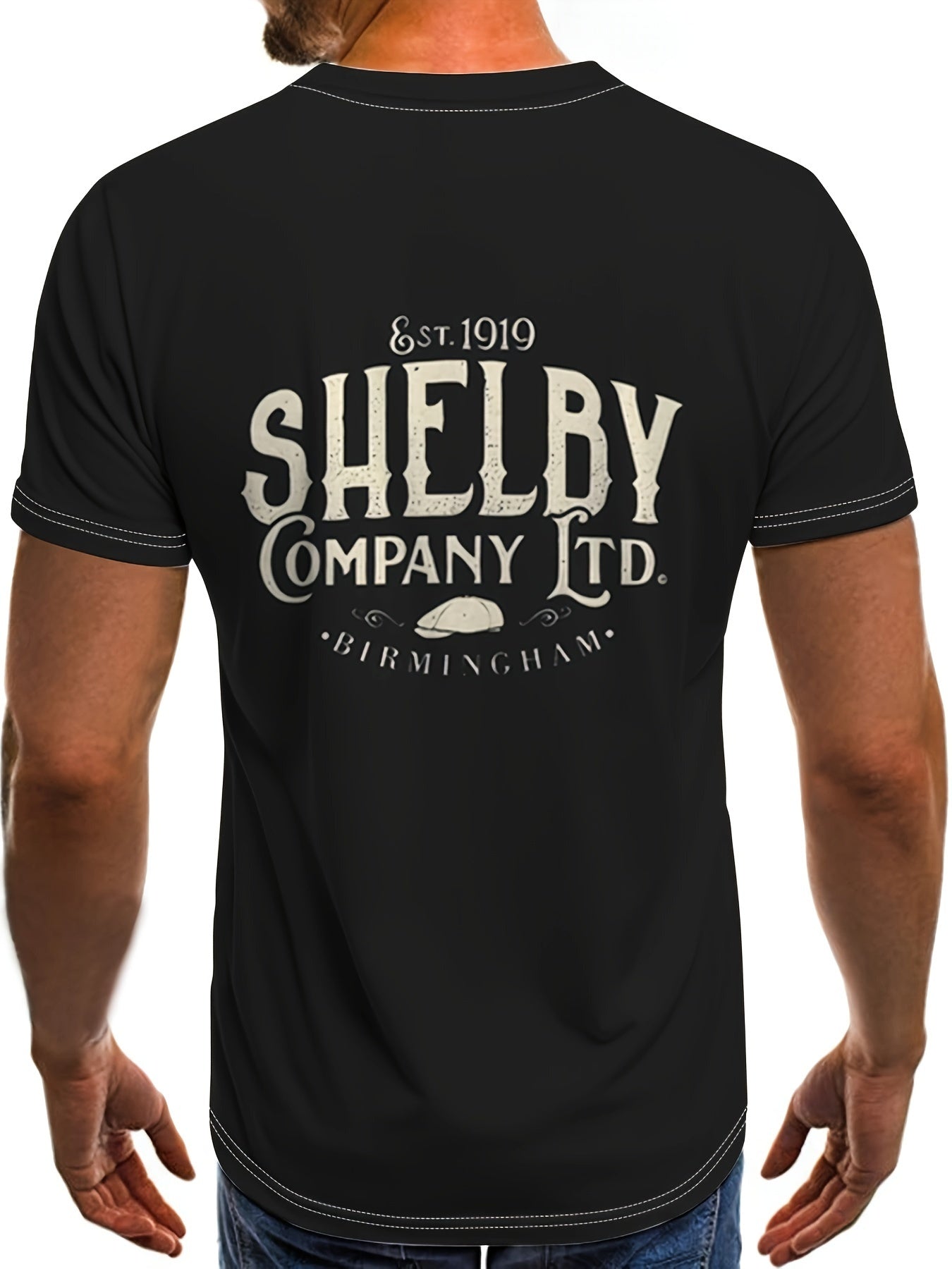 🏎️ Plus Size Men's SHELBY Graphic Print T-Shirt for Summer