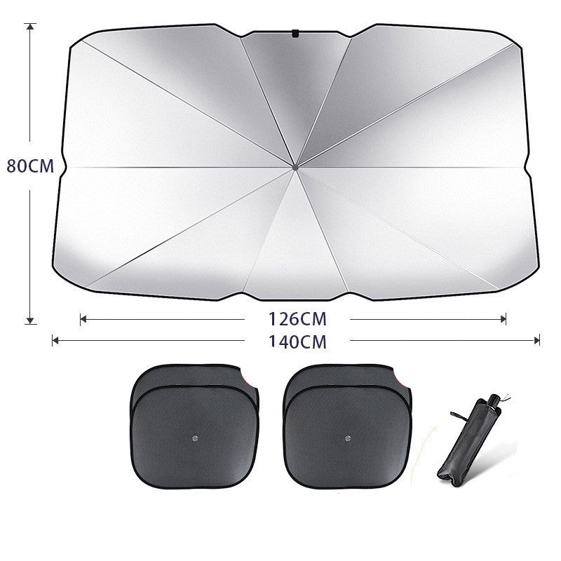 Sun Guard Foldable Car Windshield Sun Shade: UV Protection Umbrella