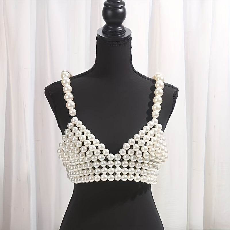 🌸 Vintage Bohemian Exaggerated Imitation Pearl Chest Chain – Summer Party Glam ✨