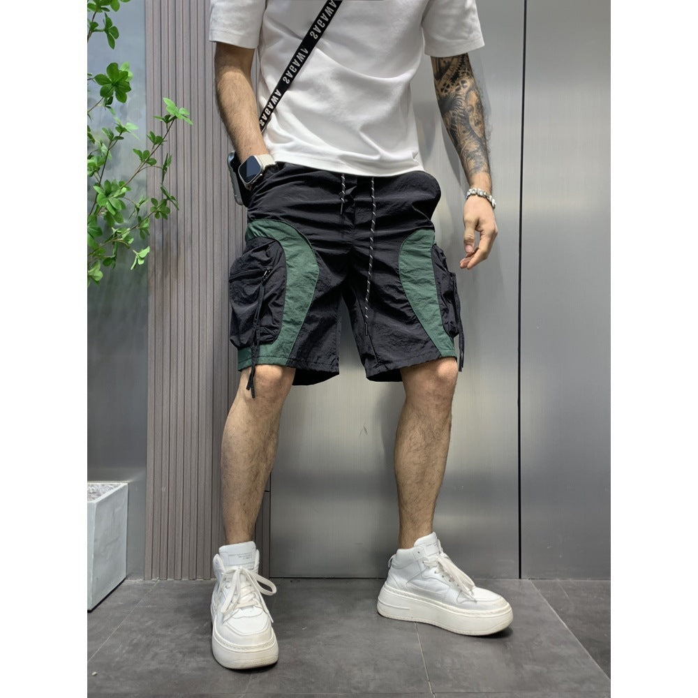 Workwear Men's Fashion Stitching Casual Sports Shorts