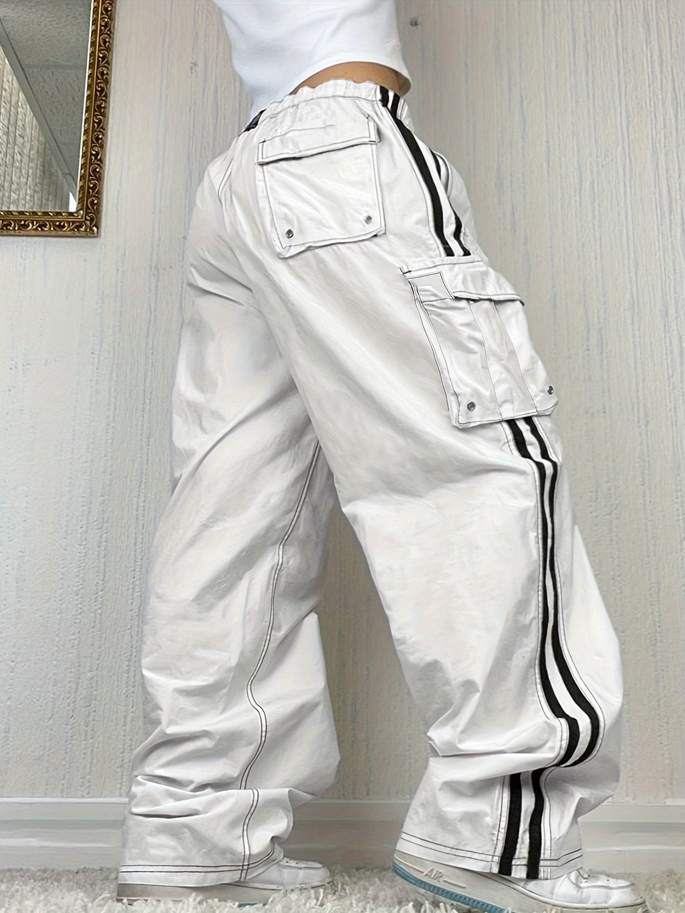 Y2K Striped Side Cargo Pants