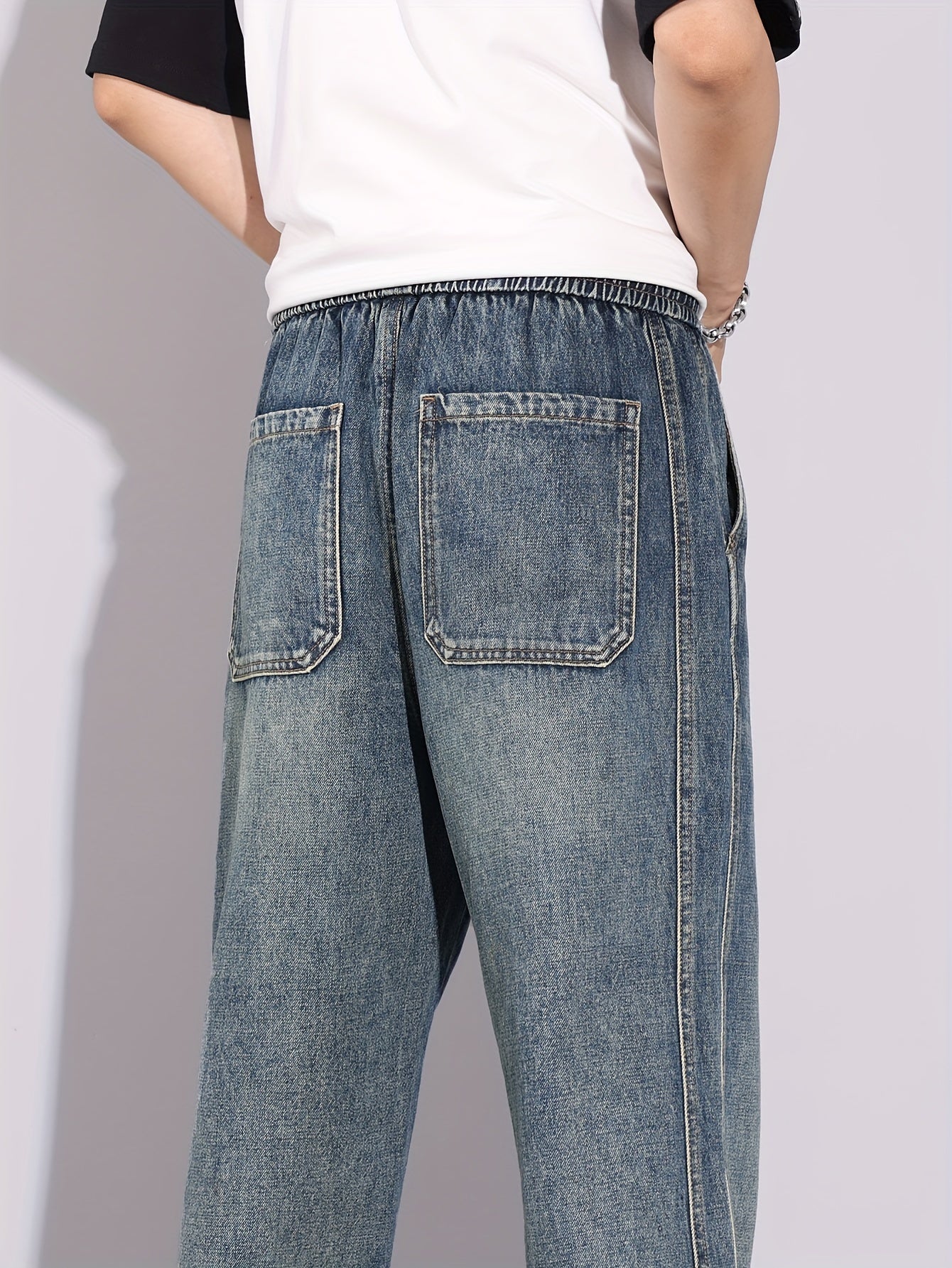 Urban Explorer" Loose Washed Denim Trousers