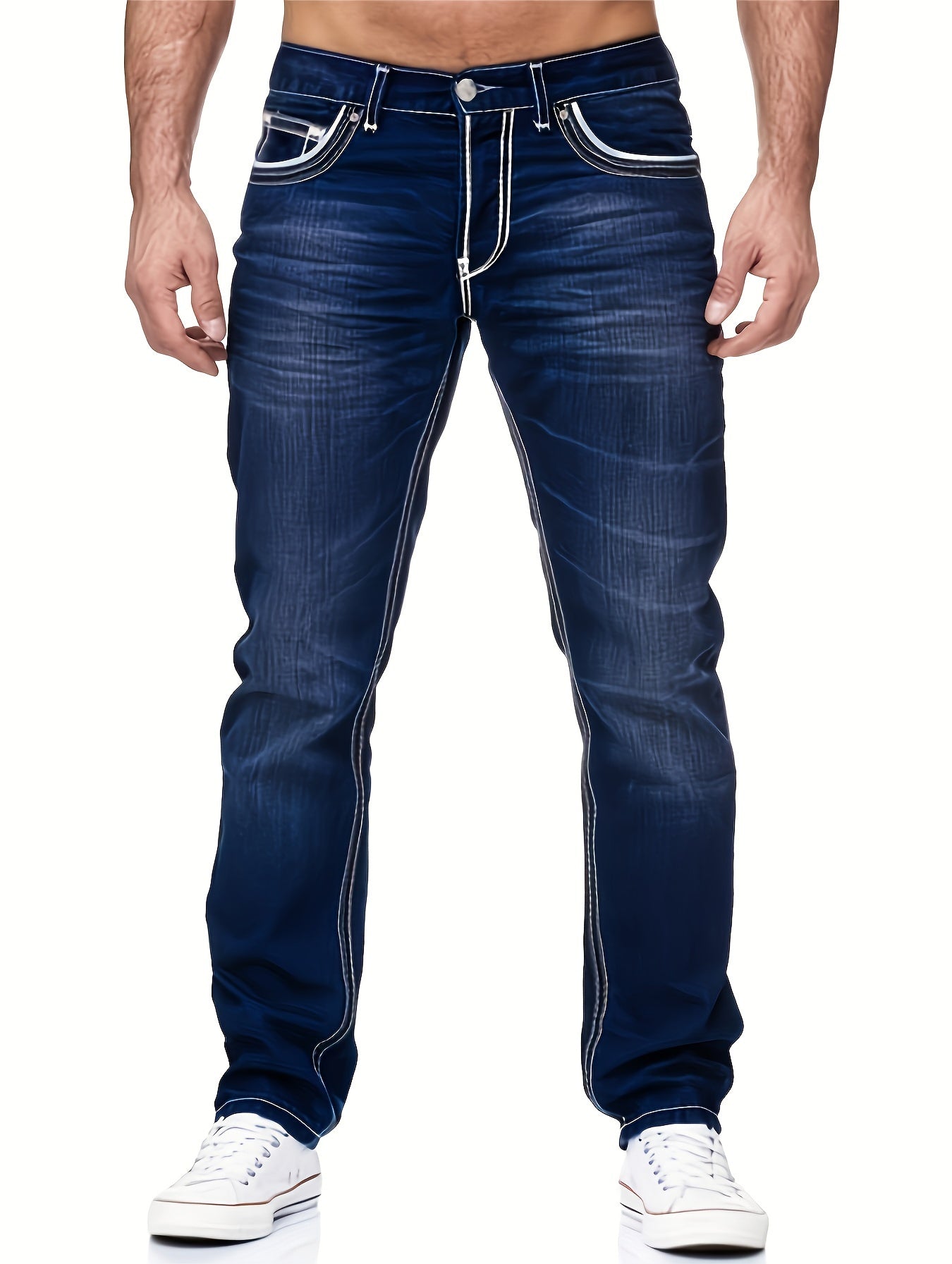 🌟 Men's Comfy Street Style Distressed Denim Pants with Pockets