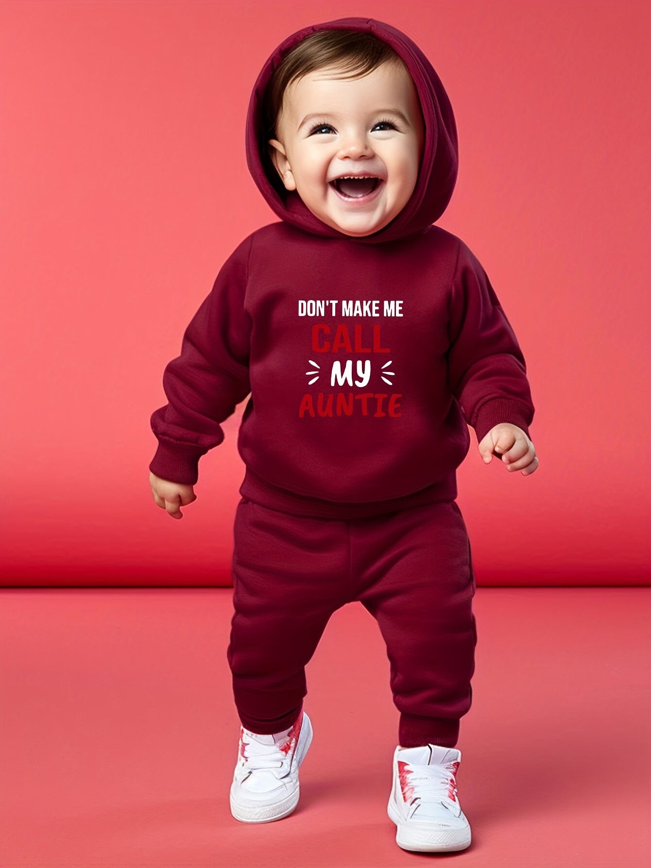 👶 Baby Boy's 2-Piece Outfit - "Don't Make Me Call My Auntie" Long Sleeve Set