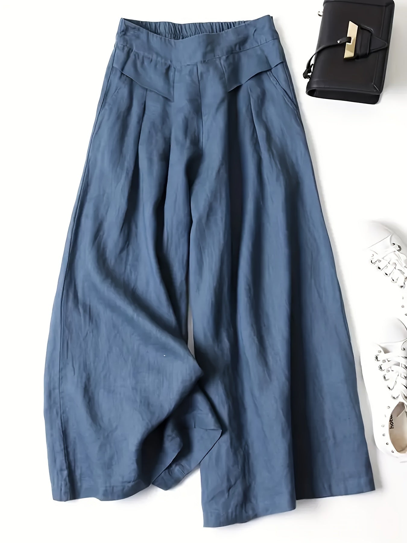 🌟 Chic High-Waist Solid Color Palazzo Pants