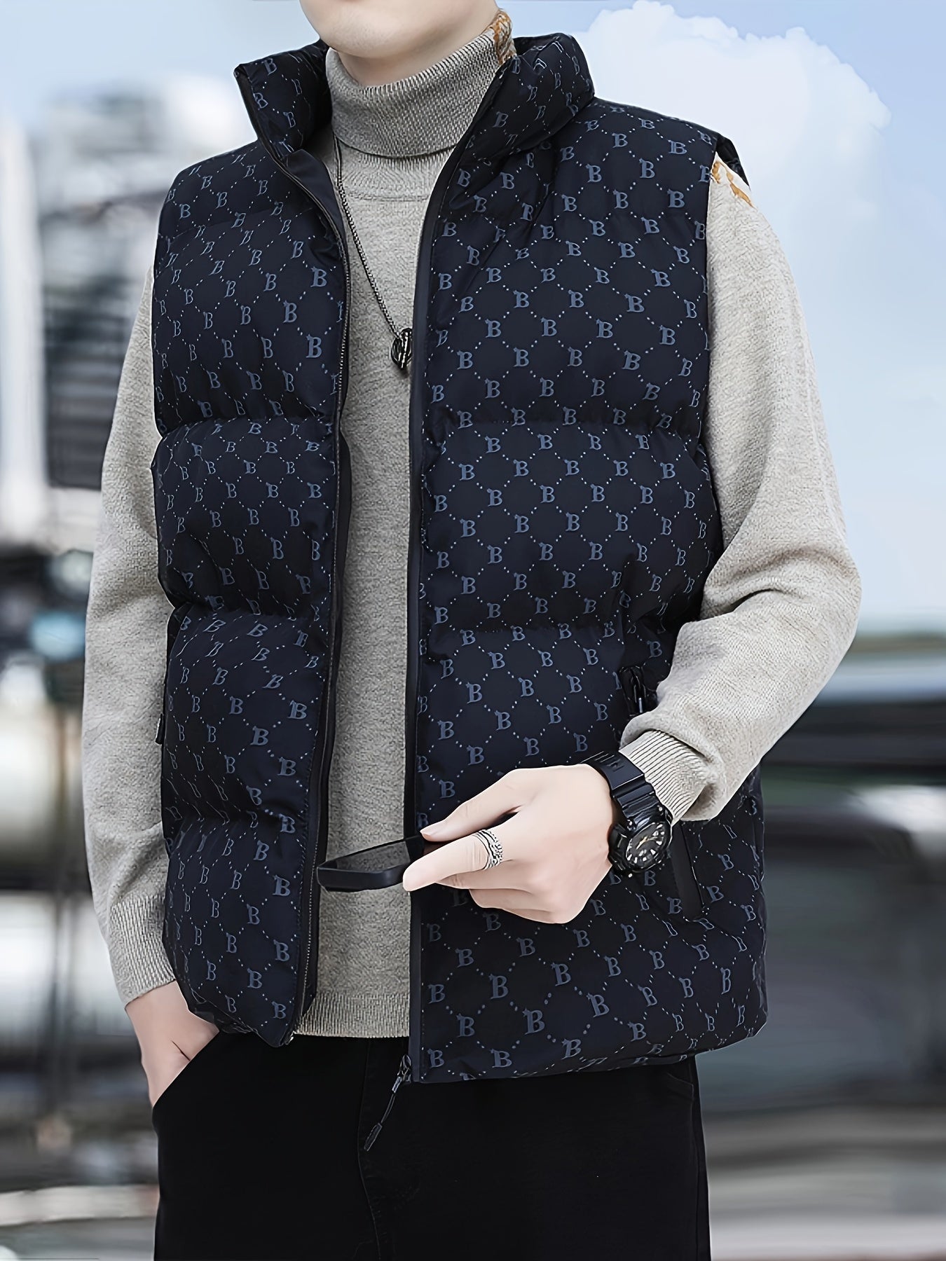 Letter Print Winter Padded Vest ❄️