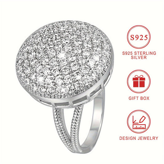 💎 Radiant Elegance 925 Sterling Silver Ring – Luxurious Cubic Zirconia Band ✨