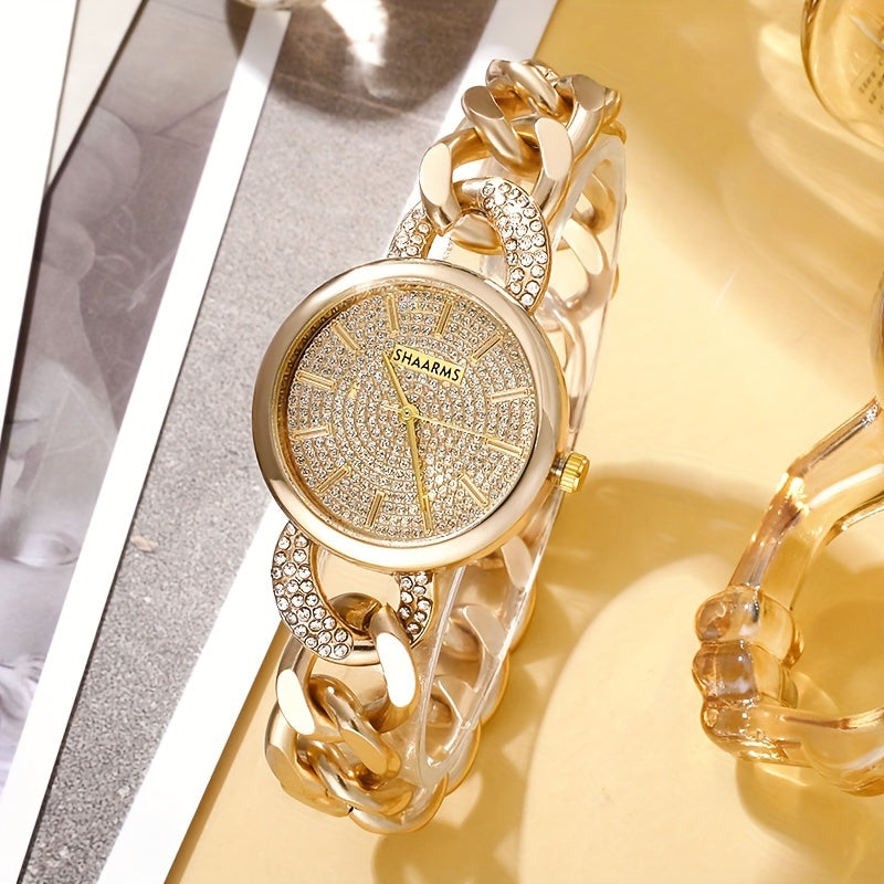 Vintage Charm Women's Quartz Watch & Bracelet Set ⌚✨