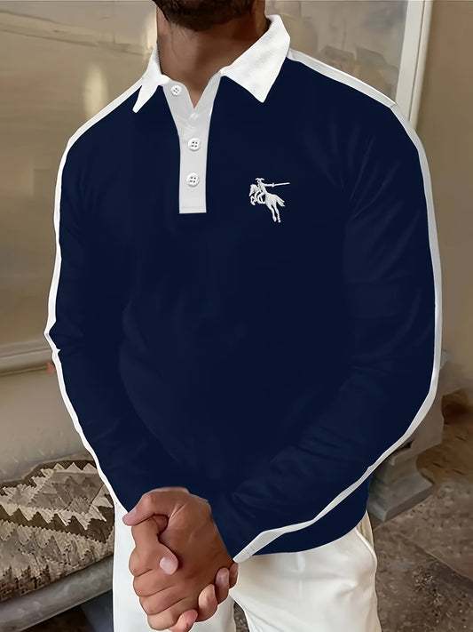 🐎 Men's Embroidered Horse Pattern Lightweight Long Sleeve Shirt 🌟