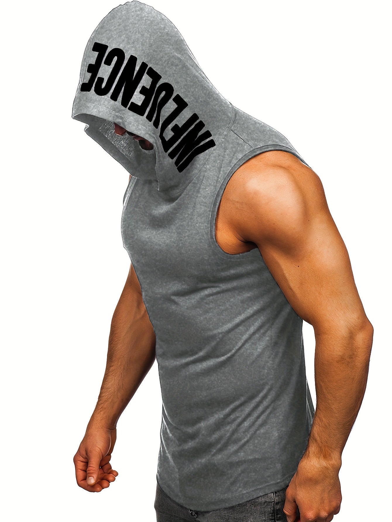 Hydra Fit Letter Print Hooded Tank