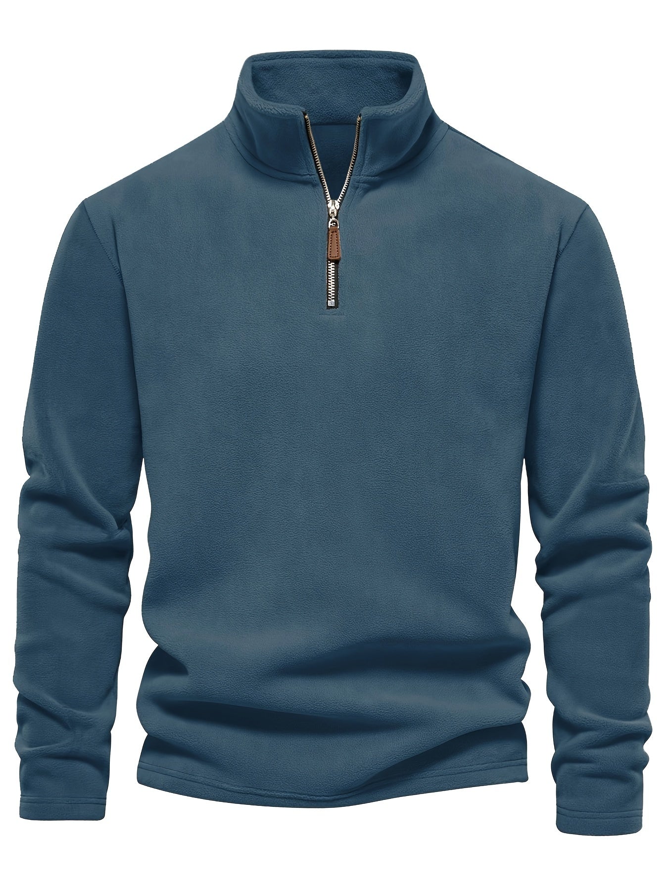 🍂 Autumn & Winter Men’s Fleece Henley Shirt - Stand Collar Half Zip Pullover ❄️