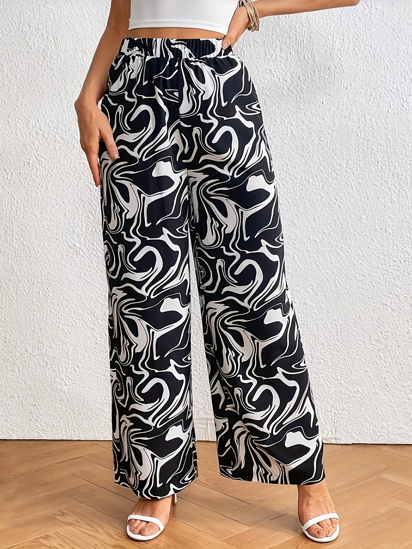 Marble Flow Wide Leg Pants