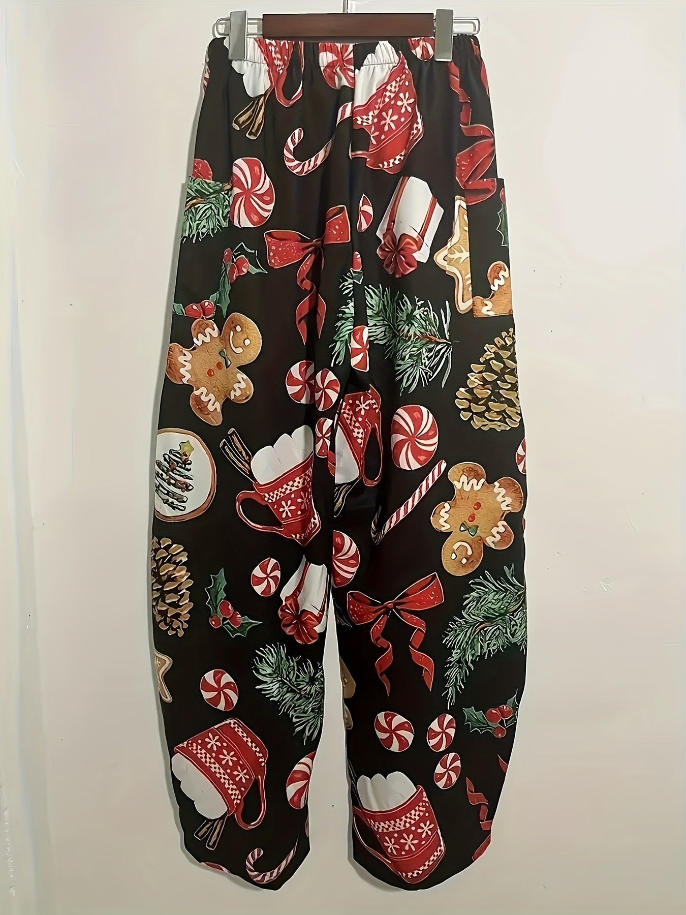 🎄 Festive Cheer Christmas Print Lantern Pants