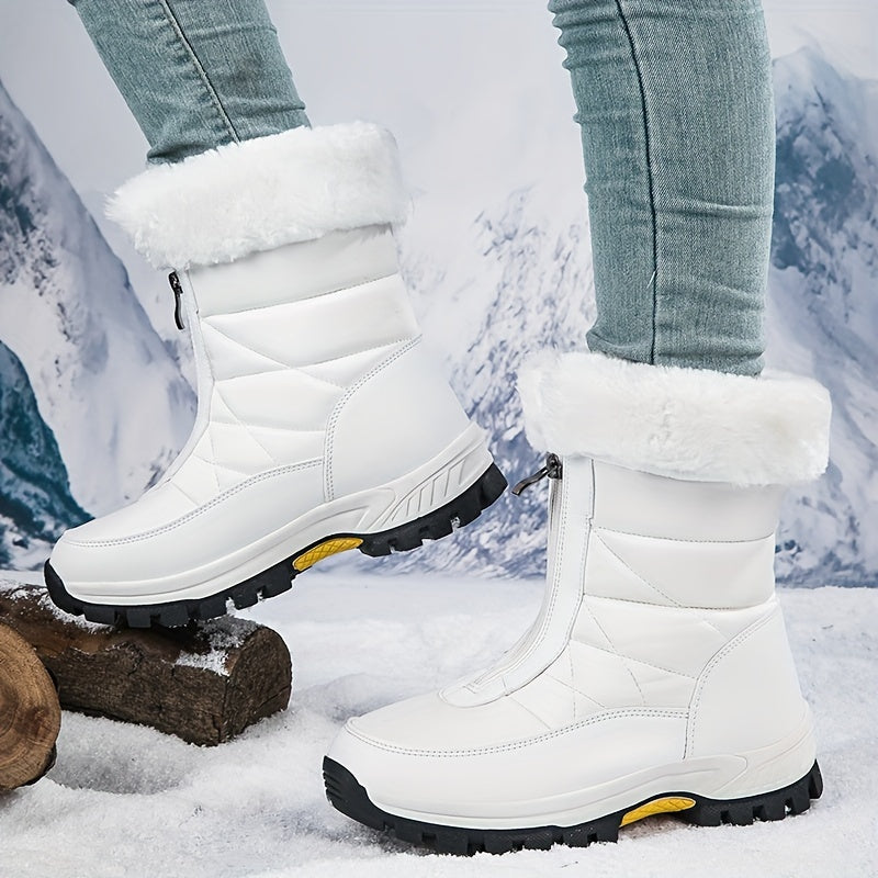 Women's Front Zipper Plush-Lined Thermal Snow Boots ❄️