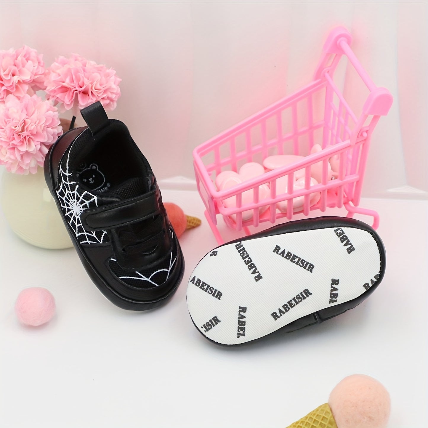 🕷️ Baby Learning Shoes - Spider Web Design