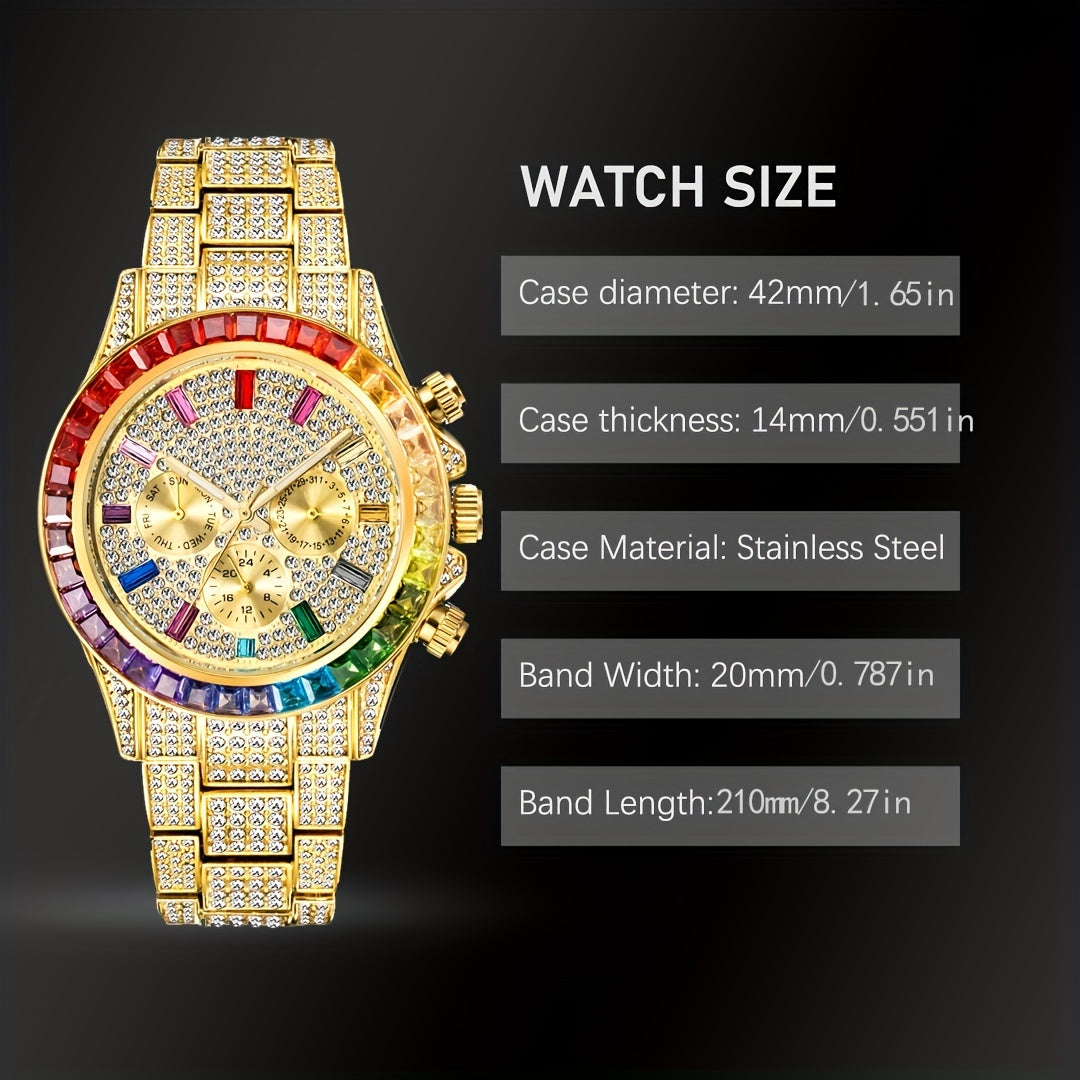 Men's Diamond Golden Watch