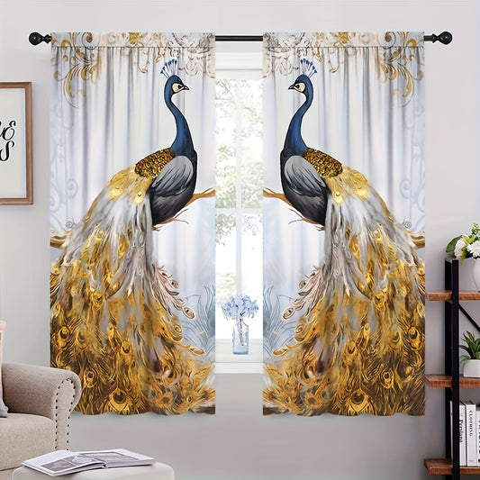 Golden Peacock Light Filtering Curtains