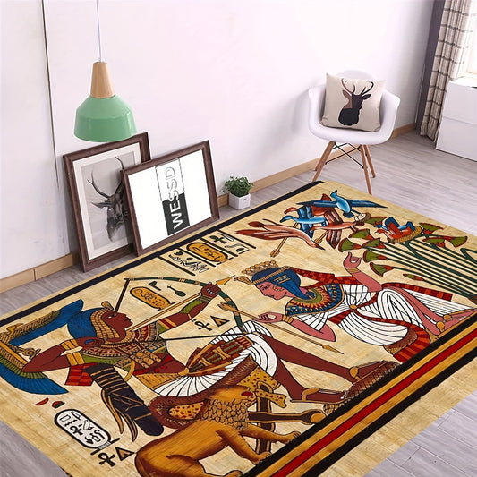 🌟 Egyptian Pattern Area Rug: Luxurious Soft Pad Carpet 🏛️