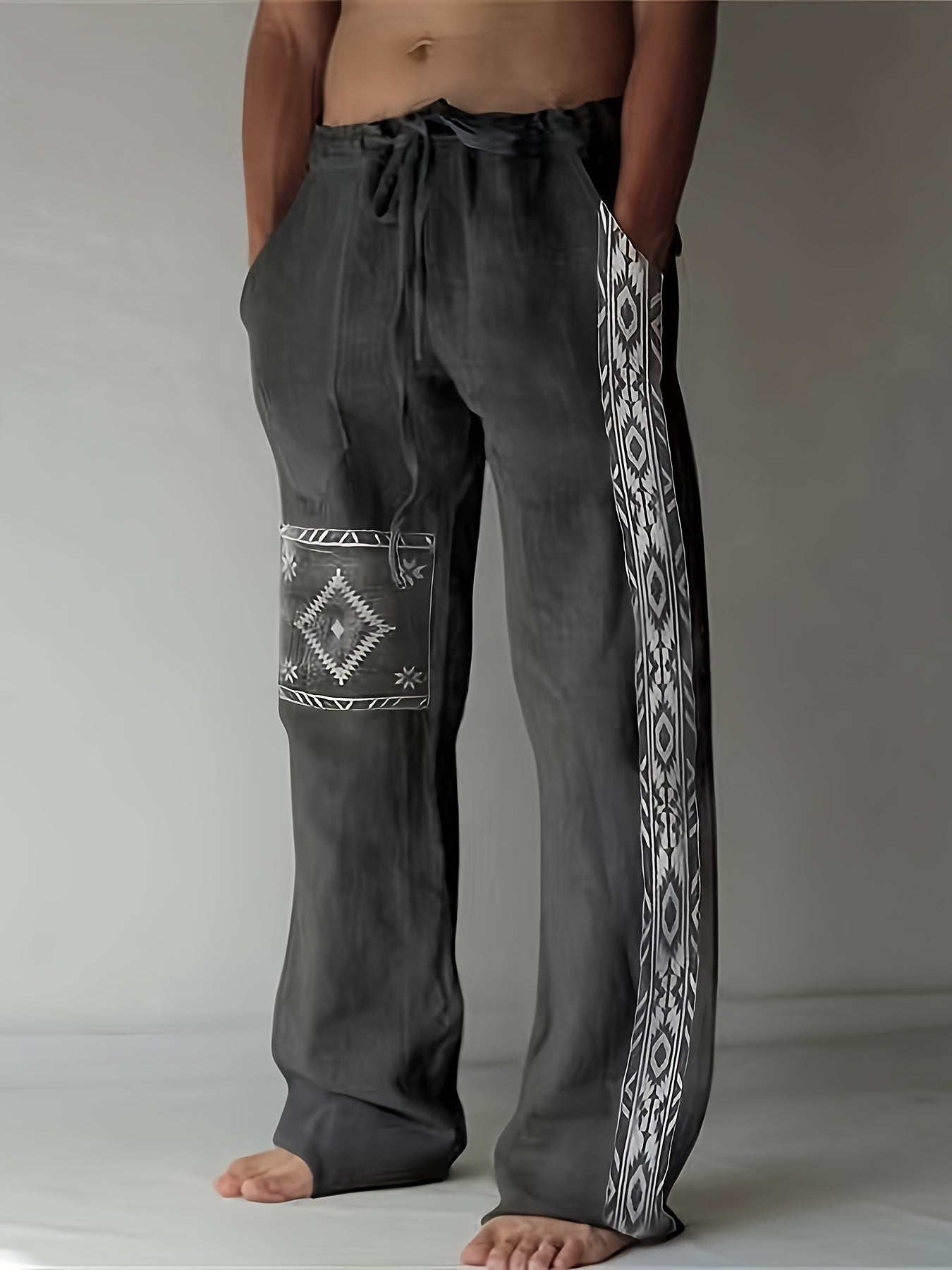 🌟 "Urban Geometry" Men's Geometric Pattern Pants 🌟