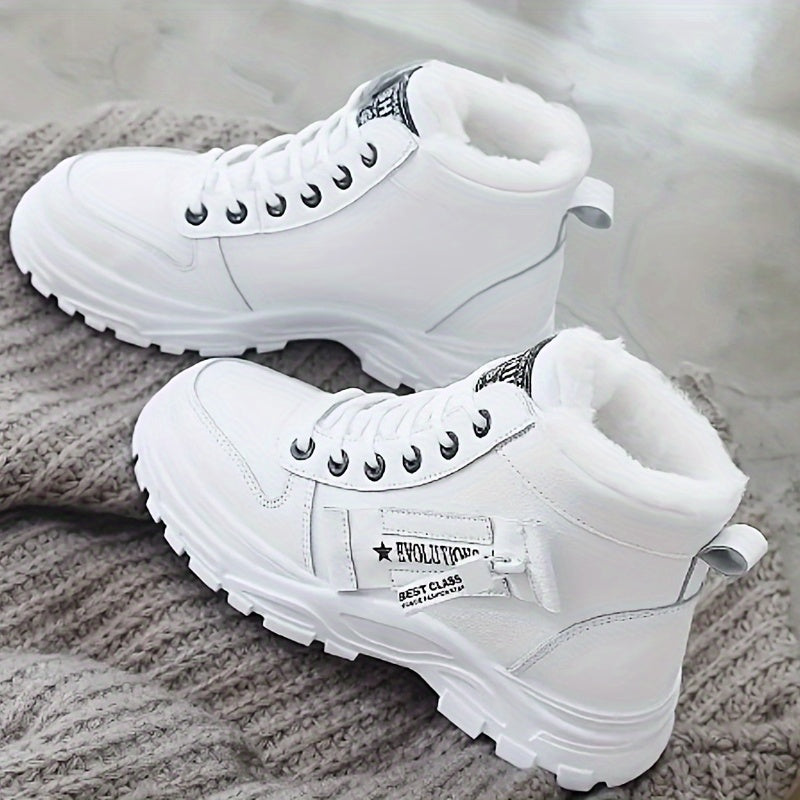 Women's Platform Sneakers - Casual Lace-Up Plush Lined Short Boots 👟❄️