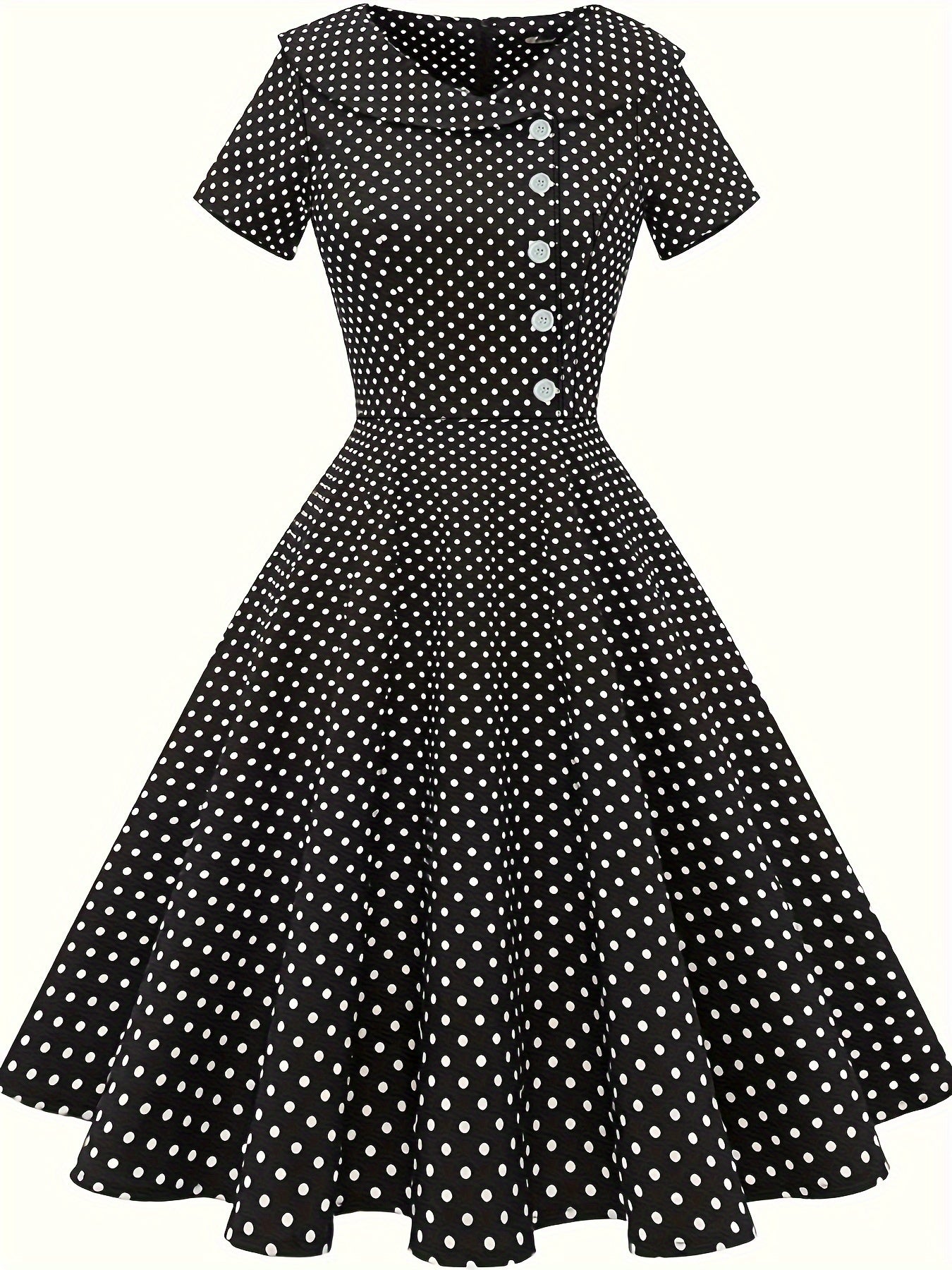 🎀 Polka Dot Elegance A-Line Dress