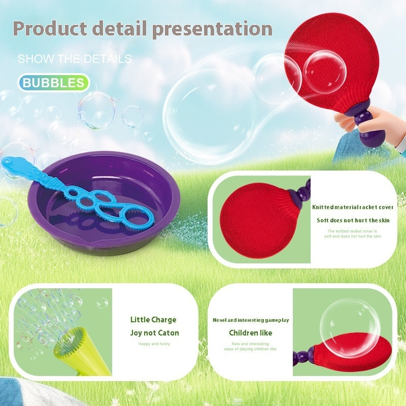 Children's Educational Parent-child Interactive Elastic Blowing Outdoor Bubble Racket