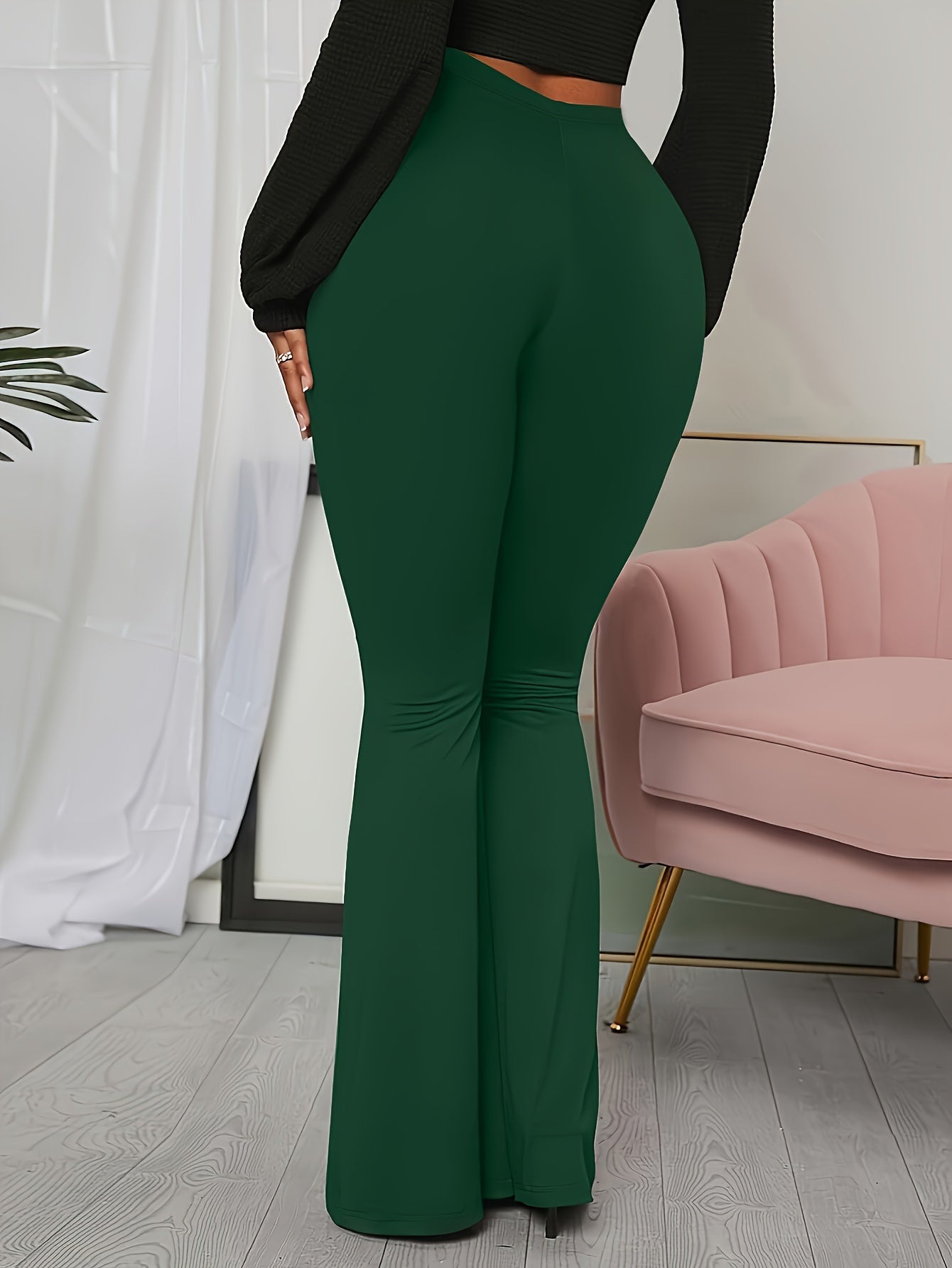 Solid Color Flare Leg Pants