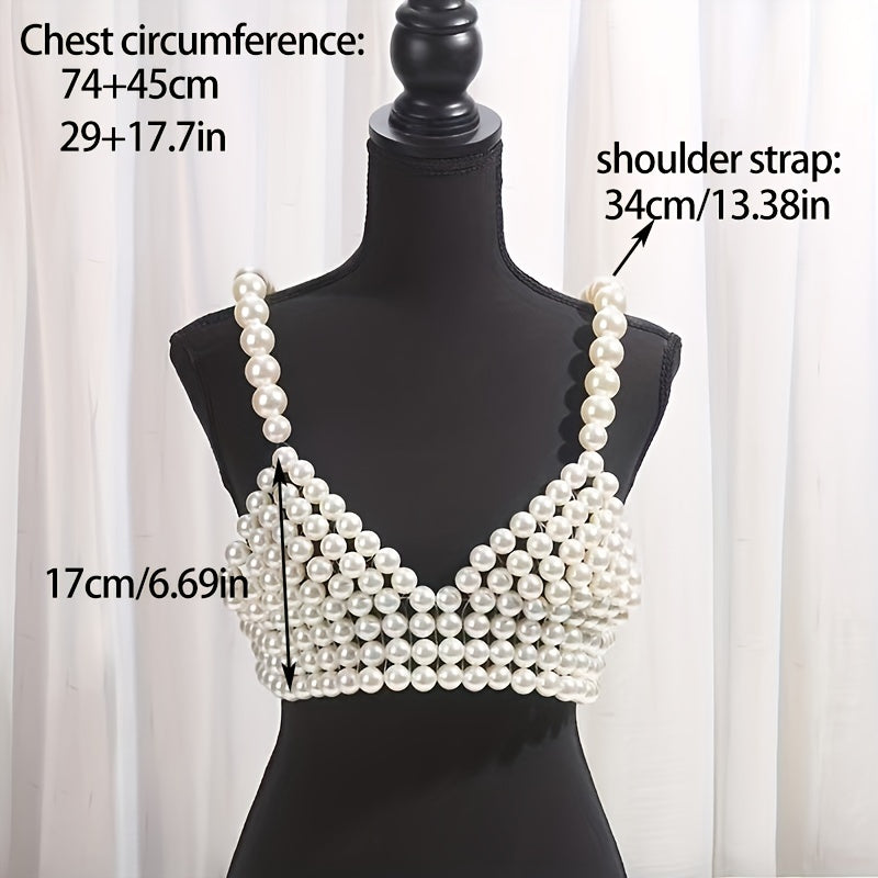 🌸 Vintage Bohemian Exaggerated Imitation Pearl Chest Chain – Summer Party Glam ✨