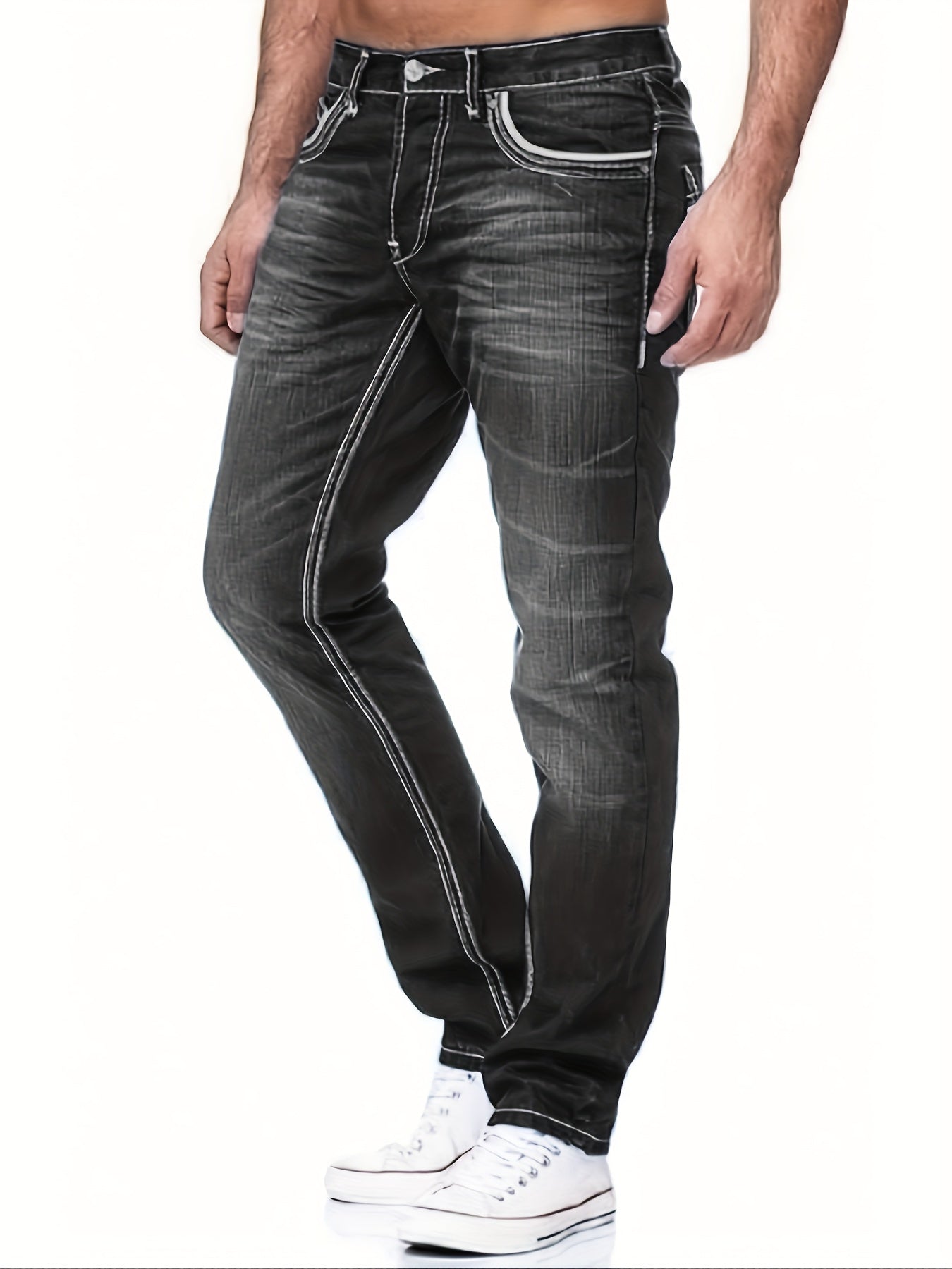 🌟 Men's Comfy Street Style Distressed Denim Pants with Pockets