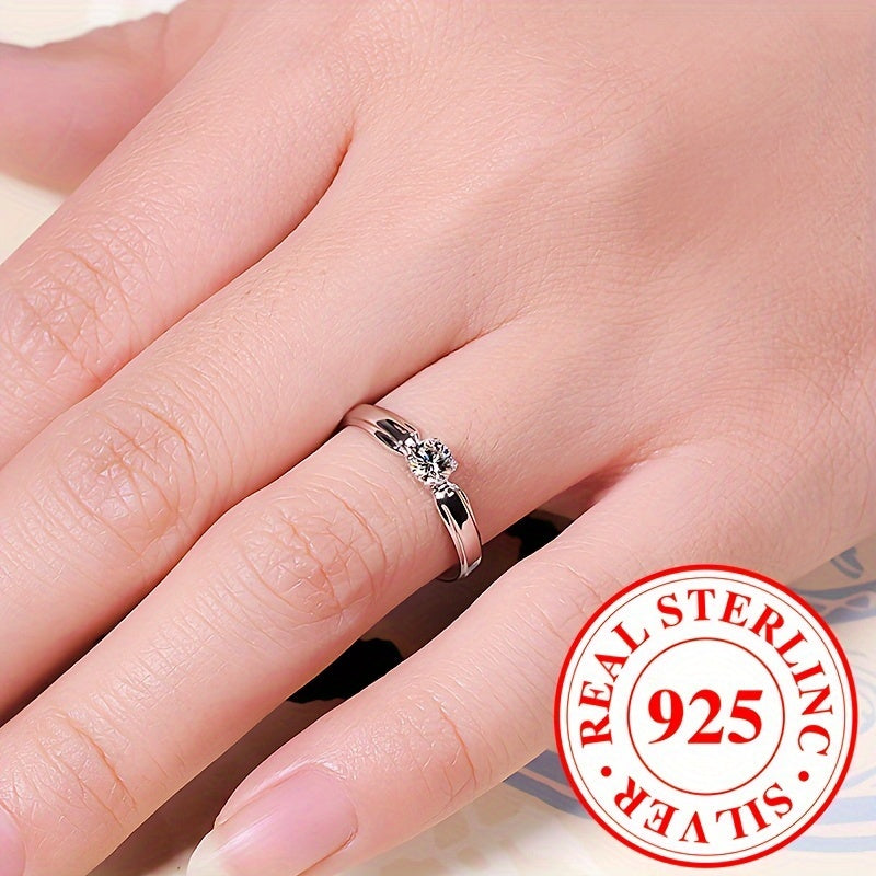 💎 Radiant Elegance Zirconia Ring – 925 Sterling Silver Luxury ✨