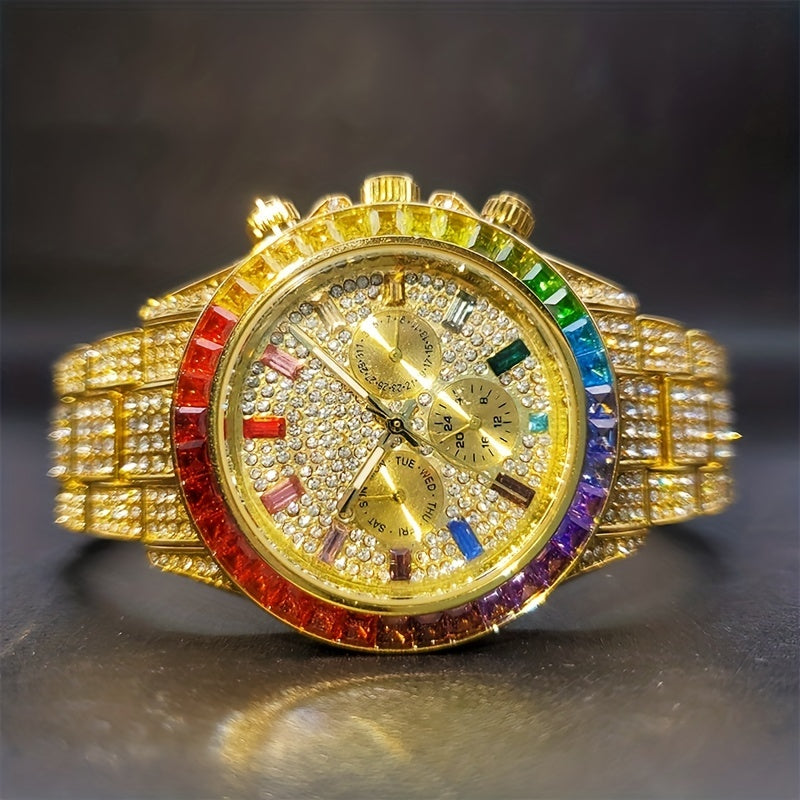 Men's Diamond Golden Watch