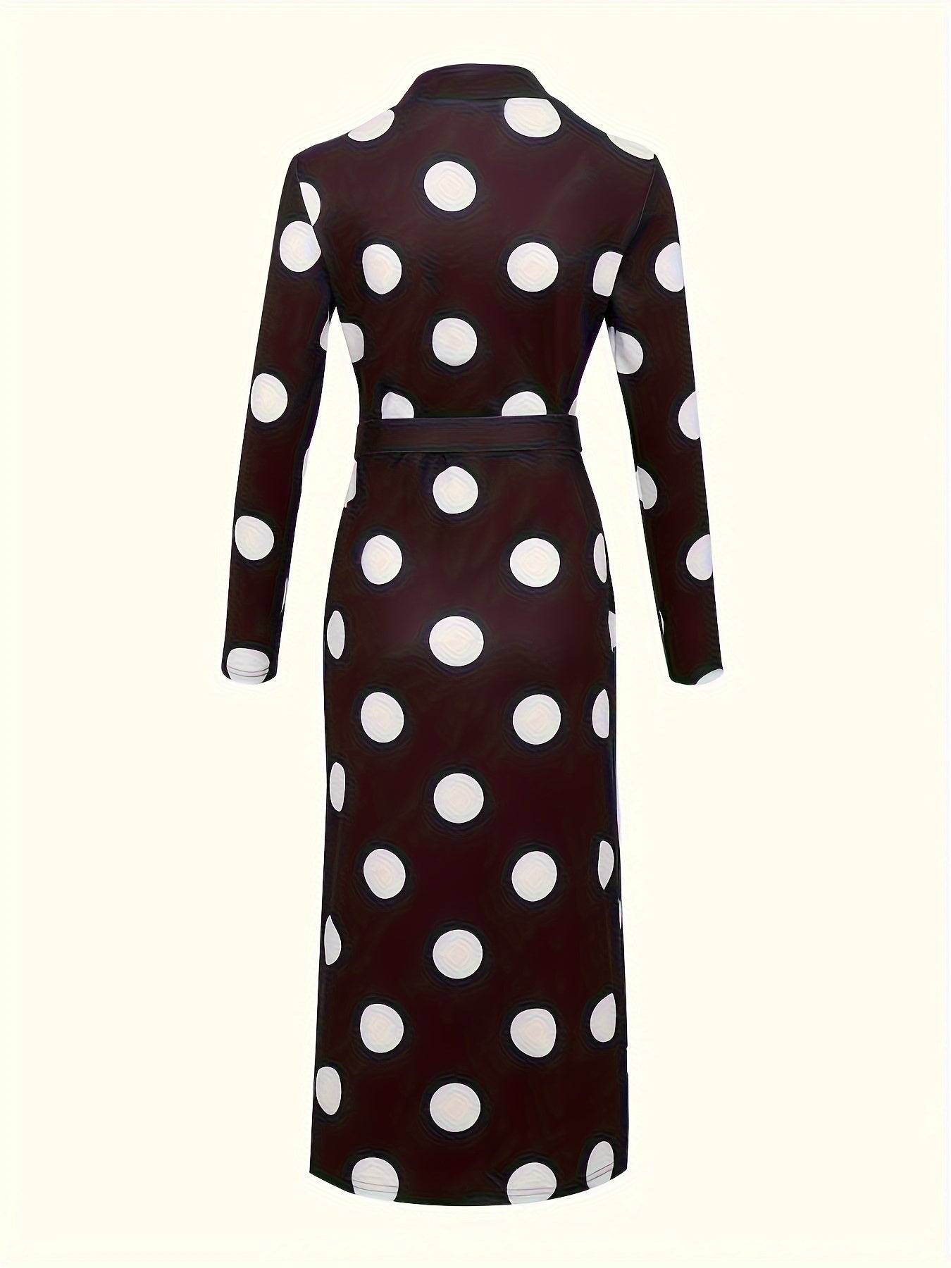 Chic Polka-Dot Belted Dress