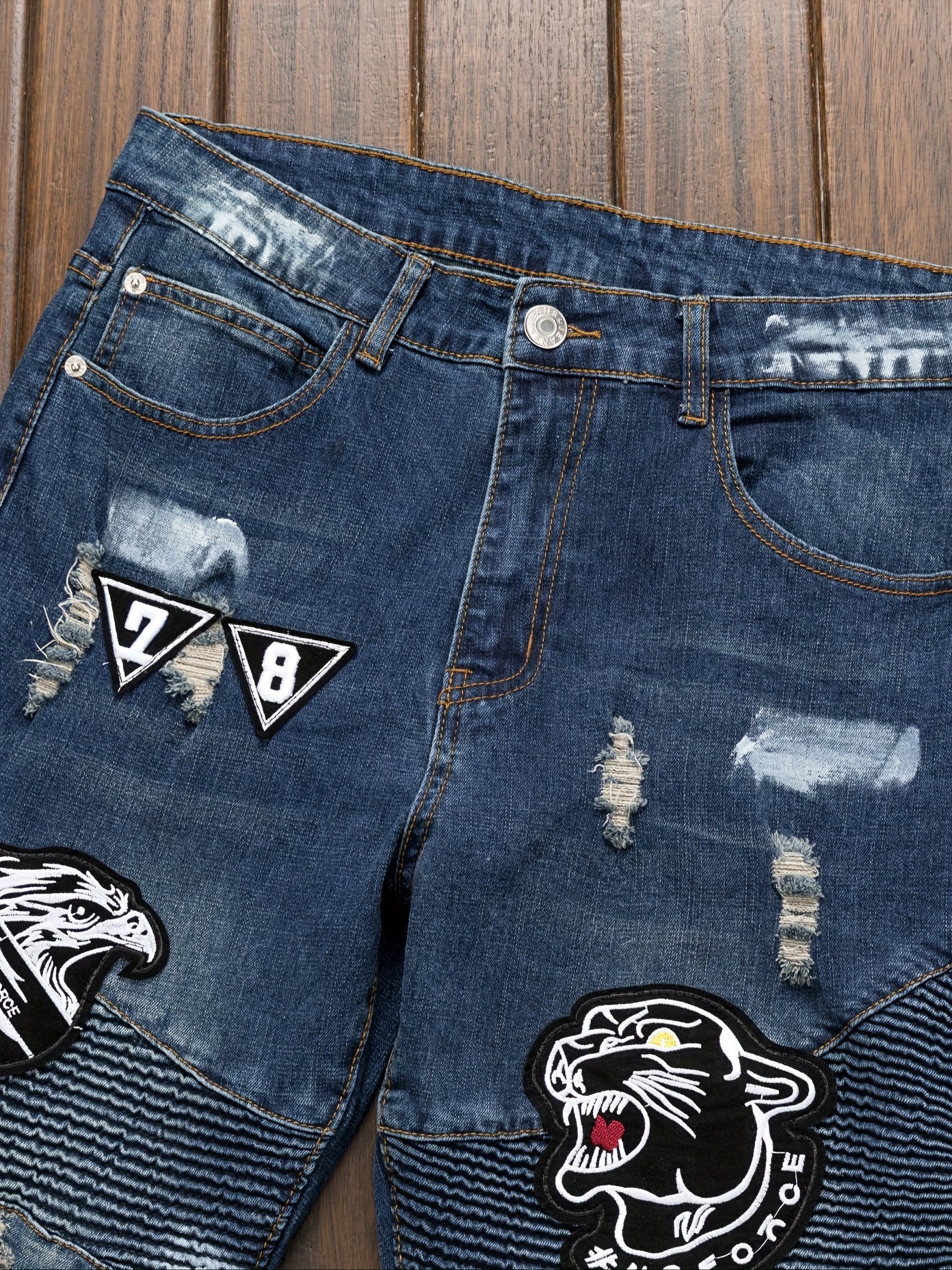 Retro Distressed Street Style Jeans