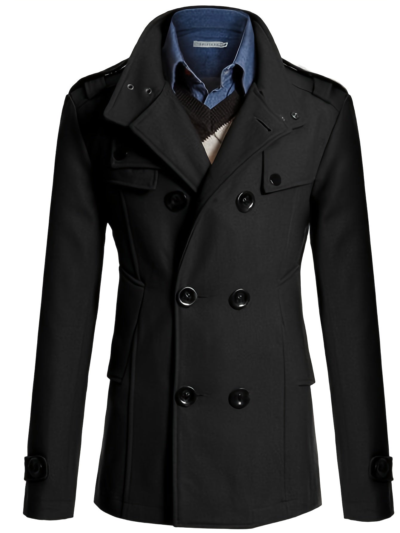 🍂 "Elegant Edge" Slim-Fit Double-Breasted Overcoat ❄️