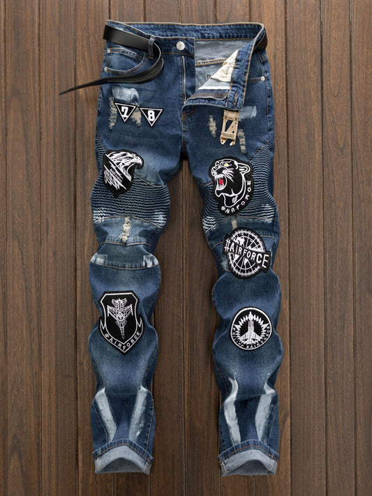 Retro Distressed Street Style Jeans