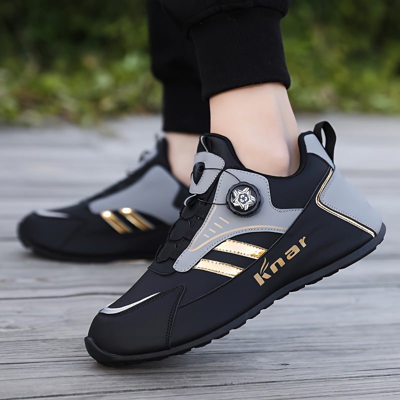 Men's Trendy Striped Running Shoes with Rotating Buckle 🏃‍♂️✨